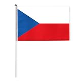 50 Unidades Bandera Czech Republic de Mano para Aficionados al Fútbol, Bandera Nacional con Palo para Eventos Deportivos