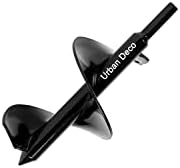 Urban Deco Auger Post Hole Digger - Garden Auger Drill Bit For 3/8 Hex Drive Post, Stainless Steel Bulb Planter Tool Long Handle Hole Digger - 7.6 Cm* 17.8 Cm Garden Auger