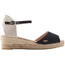 VISCATA Cavall Espadrille Canvas Low Wedges Spain Handmade 2 Heel Womens Open Toe Sandals with Breathable Organic Cotton Canvas and 100% Natural Jute Midsole for all Occasions Casual, Work, Party