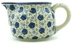 Polmedia Polish Pottery Pitcher - Flowing Blues Pattern Handmade in Boleslawiec Poland by Ceramika Artystyczna + Certificate of Authenticity