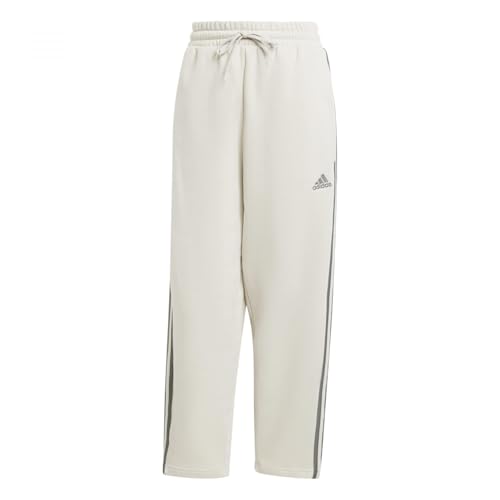 adidas Damen Essentials 3-Stripes Open Hem Fleece Pants, Alumina, S