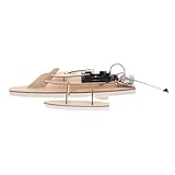Kisangel Modèle trimaran Kits de Bateaux en Bois kit de Construction de modèle de Yacht Bateau électrique Maquette de voilier Plastique Beige