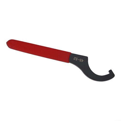 Image of 38 72mm C Hook Spanner Wrench with Nonslip Rubber Handle, Carbon Steel Build for Machine Tool Maintenance and Water Meter Covers, Black Oxidized (C型45-52mm)