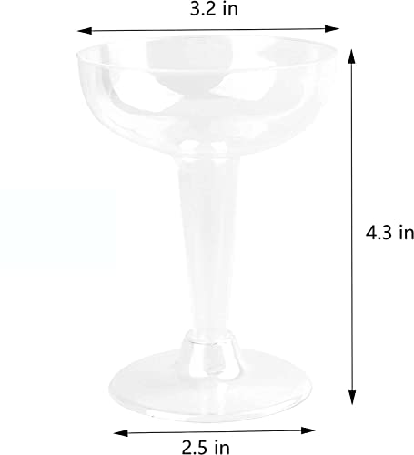 100 Plastic Champagne Coupe Disposable Champagne Glasses Plastic Margarita Glasses Disposal Martini Glasses Plastic Cocktail Cups For Party Bar Wedding Picnic (4Oz) #TOP2