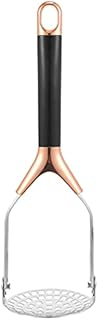 Lurrose Potato Masher with Plastic Handle Stainless Steel Masher Potato Ricer Presser for Pressing Bean Vegetable Fruits Baby Food Kitchen Gadget Rose Gold