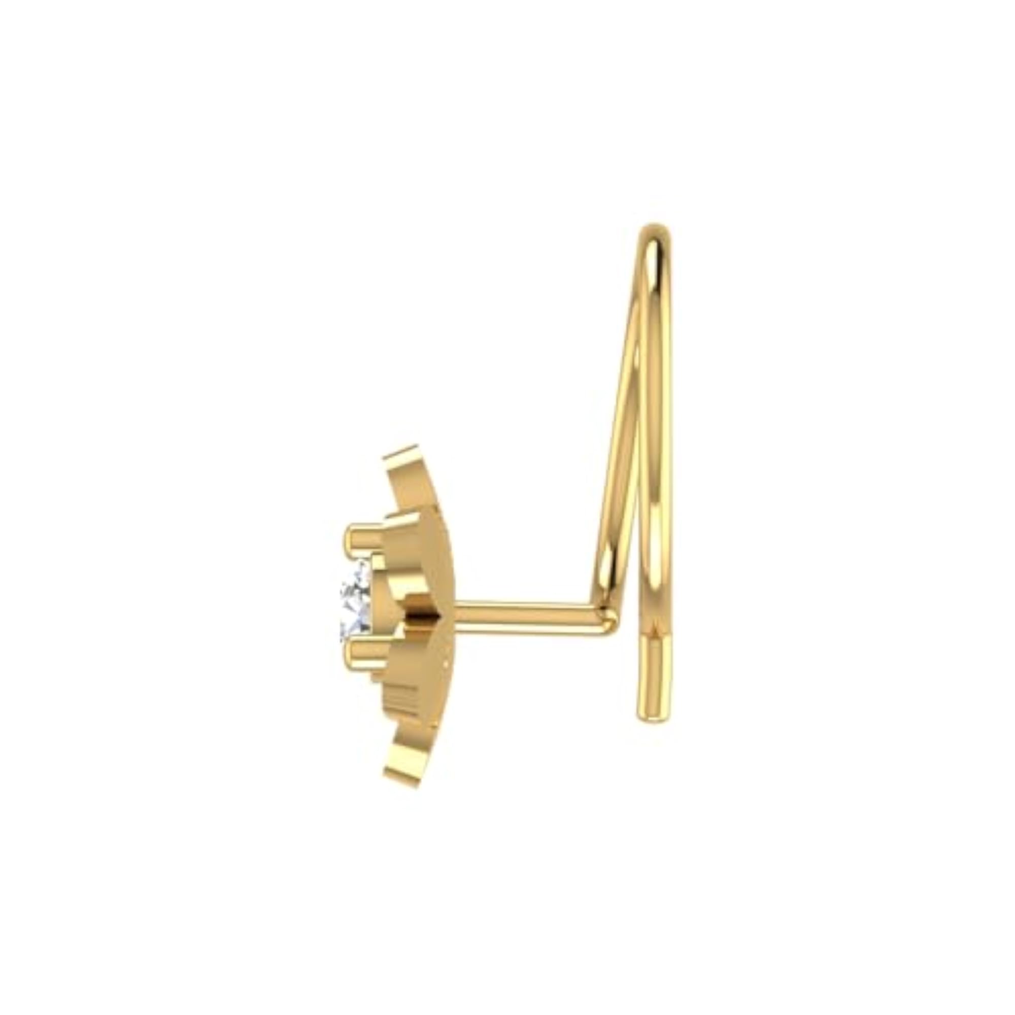 9K BIS Hallmarked Yellow Gold Stud Nosering