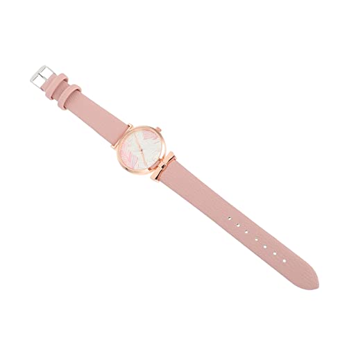 Hemobllo Girl Watch Women Wrist Watch, Fashion Casual Watch With Leaf Pattern Design, Minimalist Imitation Leather Wristwatch Light Luxury Wristwatch For Ladies Girls Students () Womans Watches #TOP5