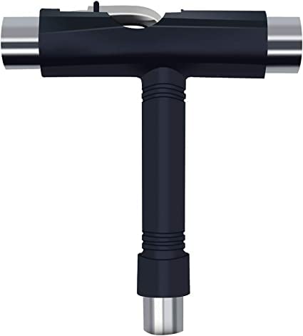 Hooceen Skateboard Hardware 8Pcs Bolts Set And All-In-One Skate Tools Portable Skateboard T Accessory With Tool L-Type Phillips Head Wrench Screwdriver (Black) #TOP5