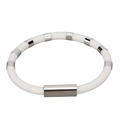 Image of Electrostatic Removal Bracelet, 8 Loops Silicone Eliminate Body Static Wristband, Anti Static Bracelet, Bracelet for Winter Running (White)