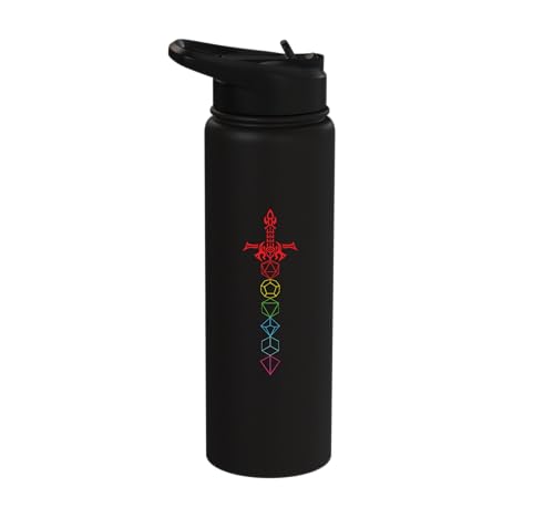 Dice Set Sword RPG Tabletop Games D20 Tabletop Stainless Steel Insulated Water Bottle