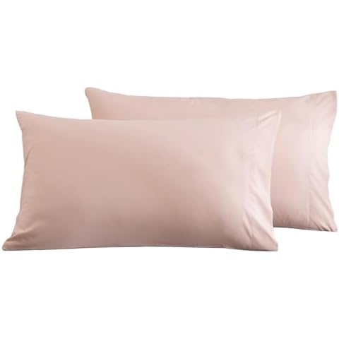 Microfiber Queen Bed Pillowcases 2 Pack, Super Soft Bed Pillow Covers Envelope Closure, Wrinkle, Fade and Stain Resistant, 20x30, Pink Cover