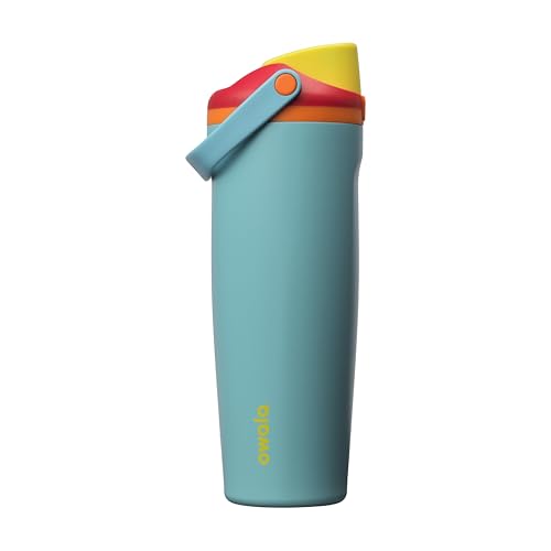 Image of Owala FreeSip Sway Insulated Stainless Steel Water Bottle with Two-Way Spout, Built-In Straw and Bucket Handle, Made for Travel, School, and Sports, 30oz, BPA Free, Leak Proof, Summer Sweetness