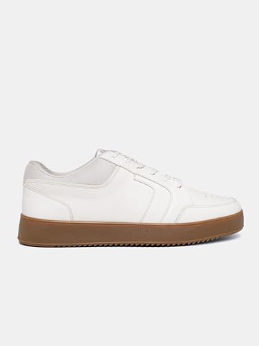 Image of WROGN Men's PU Sneakers | Lace-Up Design | Cushioned Breathable Sole