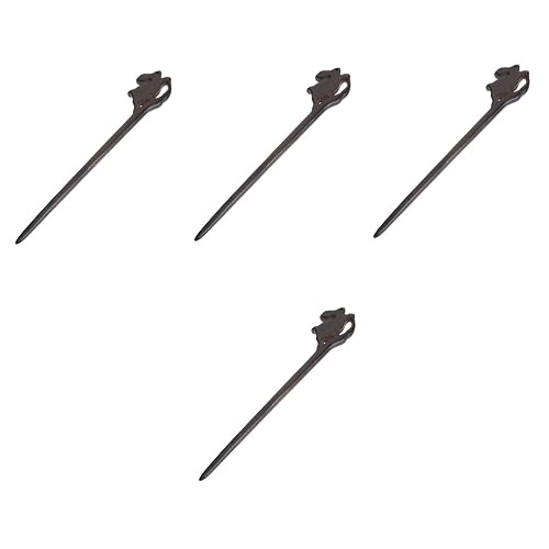 Accessoire cheveux rétro en bois sculpté avec lapin, la finesse artisanale pour chignon