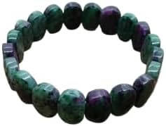 Kayra Epidote Zoisite Bracelet for Women & Men, Natural Zoisite with Epidote Beaded Stretch Bracelet, Genuine Green Black Gemstone Jewelry