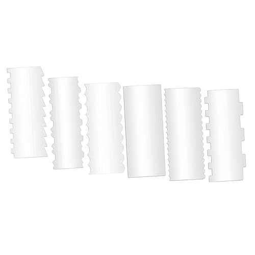 HOLIDYOYO 6pezzi Raschietto per Torte Spatola per Glassa Lisciatrice per Torte Utensili per Decorare Raschietto per Crema Lisciatrice per Glassa Pettine per Realizzato in Materiale e