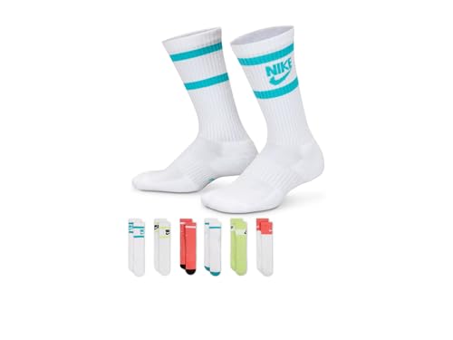 Image of Nike Unisex Kids' Everyday Cushioned Crew Socks (6-Pack) | Boys and Girls