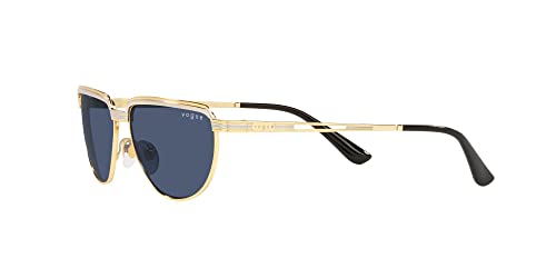 Vogue Eyewear Woman Sunglasses Top Silver/Gold Frame, Dark Blue Lenses, 56MM3