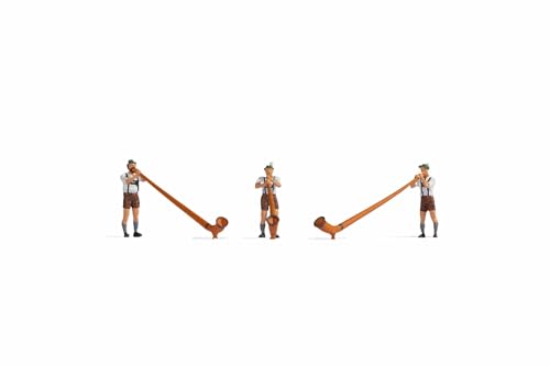 NOCH Alphornbläser, traditionelle Trachtenbekleidung, Set für Spur H0, ideal für ländliche Modelleisenbahnszenen