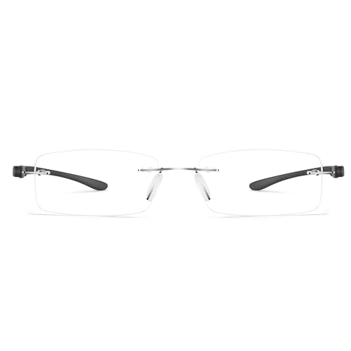 Bhigh 2 Pack Reading Glasses Blue Light Reading Glasses men's reading glasses for women Frameless Computer Reading Glasses