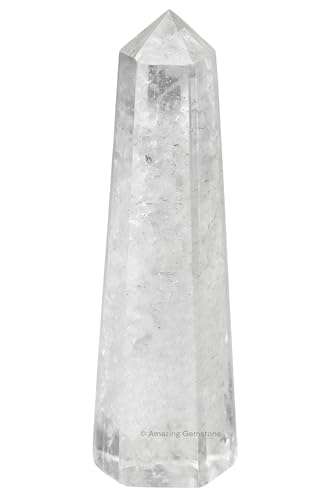 Image of Amazing Gemstone Clear Quartz Crystal Towers - Natural Healing Crystal Point Obelisk for Reiki Healing and Crystal Grid (3 inch to 4 inch INCH)