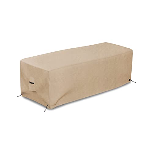 Covers & all Rectangle Fire Pit Cover 600 D Polyester Oxford Fabric - Water Repellent Outdoor Rectangular Fire Table Cover with Padded Handles, Air Pockets & Drawstring (32