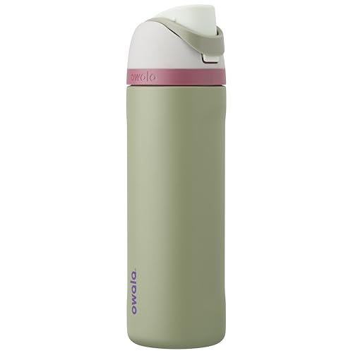 Owala FreeSip Stainless Steel Water Bottle 24 oz Grey/Green