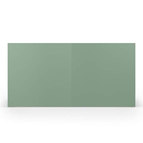 PAPERADO 10 Faltkarten Quadratisch - 15,7 x 15,7 cm - Eucalyptus gerippt - 220 g/m² - Blanko Doppelkarten Klappkarten Einladungskarten Basteln Geburtstag Hochzeit