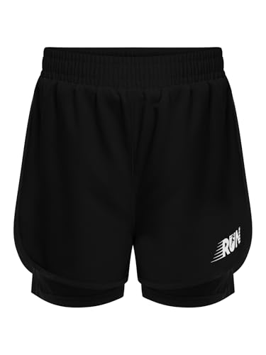 Miaeowve Chłopięce spodenki sportowe dla dzieci, szybkoschnące, sportowe spodenki treningowe, joggery, sport, jazz, czas wolny, letnie szorty, czarny, 170