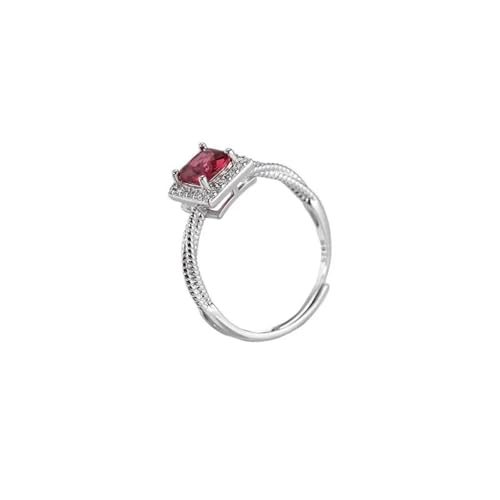 Bague rubis rouge grenat de style rétro élégant pour femme raffinée