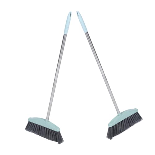 Yardenfun 2piezas Escobas De Suelo con Mango De Acero Inoxidable Escoba y Ancha para Limpieza del Hogar para Terrazas Patios y Jardines Exteriores