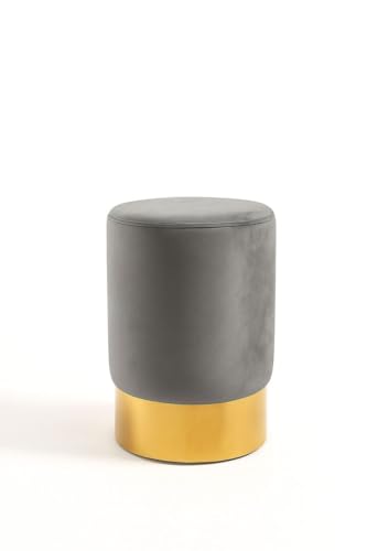 Regalos Miguel Taburetes Pequeños Puff Klavel Terciopelo Gris