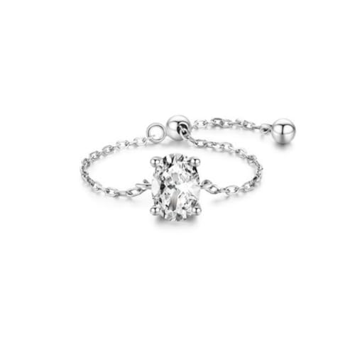 Bagues argent sterling femmes élégantes et raffinées en chaîne zircon éclatant