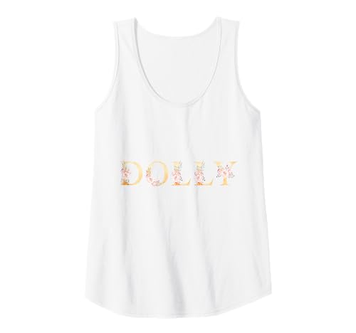 Womens Dolly First Name Western Floral Dolly Girl Tank Top — Dolly Parton tribute gift pick