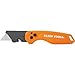 Klein Tools 44312 2-Piece Folding Utility Knife and Slide-Out Knife Set, FLICKBLADE, Retractable with On-Tool Blade Storage, Includes 5 Blades