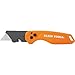 Klein Tools 44302 Folding FLICKBLADE Utility Knife with Side Release Button, Compact, Dual Locking Positions for Versatile Cutting Options