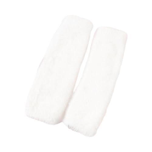 Winter Warm Fingerless Gloves Half Finger Gloves for Cycling Sports Cold Weather (2 Pack)- White3