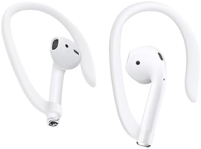 VZEUCTEHH 2 Pairs Ear Hooks for AirPods Pro 2 & 1, AirPods 4 & 3 & 2 & 1,Anti-Slip Airpods Ear Hooks for Airpods Accessories,Anti-Slip Sport Ear Hook for Running, Jogging,Cycling, Gym (White)