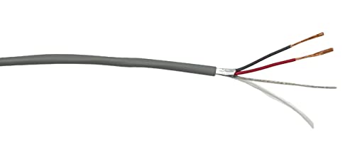 West Penn Wire 22 AWG 2 Conductor Stranded Shielded Plenum Cable Gray CL3P for Security/Alarm/Access Control/Sound (25ft Roll)