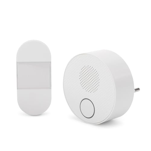 Entac Sonnette de porte AC plug-in Interrupteur cinétique IP44 émetteur