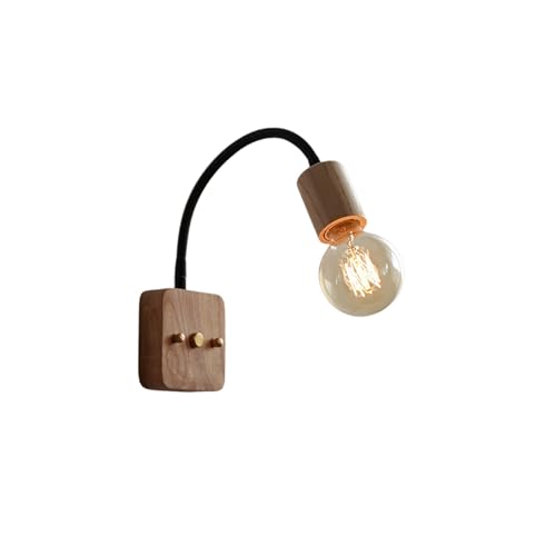 DFLJM Indoor Wall Sconce Light Solid Wood Metal Gooseneck 1