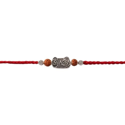 Image of I Jewels Thread Rakhi With Roli Chawal & Rakshabandhan Card for Brother /Bhai /Men /Bro