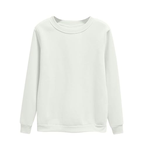 Maglietta da donna a maniche lunghe in cotone, girocollo, pullover