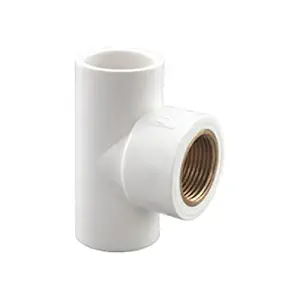 ROY EXPORT UPVC Brass Tee Mix and Match (1/2-inch) For Home Fittings (Pack of 2) Any Color (4, White)