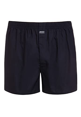Jockey Everyday Woven Boxer Short - Baumwoll Boxershorts Herren, Unterhose mit Eingriff und Knopfverschluss, atmungsaktive Unterwäsche für Männer mit Seitenschlitzen, in Blau