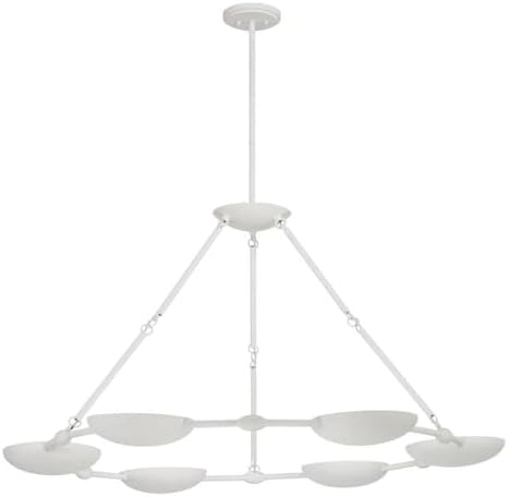 GEORGE KOVACS P1316-792 Undertas Chandelier, 6-Light, 360 Total Watts, 26.5-in H x 47.75-in W, Piastra White