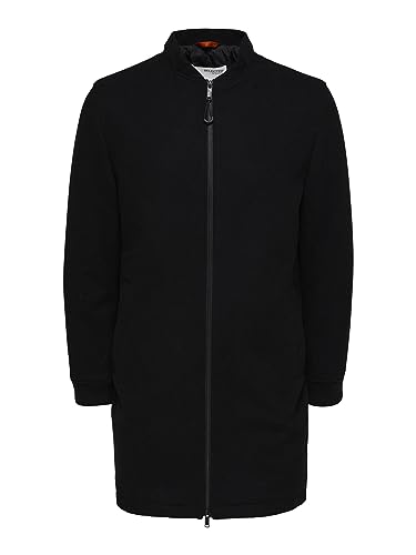 SELECTED HOMME Male wool coat, lined, black, M
