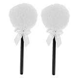 VALICLUD 2stücke Puderquaste Für Körperpuder Lose Puderquaste Für Körper Kosmetische Weiß Flauschige Runde Kompakte Make-up-tools Für Damen Für Gesicht