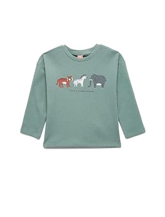 Koton Çocuk, Pamuklu, Uzun Kollu, T-Shirt, Yeşil, 24-36 Ay