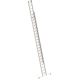 Layher 1037022 Seilzugleiter Topic 22, Aluminiumleiter 2x22 Sprossen, zweiteilig, ausziehbar, Länge 11.30 m